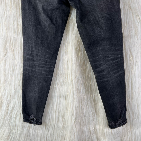 Moussy Vintage Belver Skinny Jeans Black Wash Denim Distressed Stretch Size 23 - Picture 8 of 12